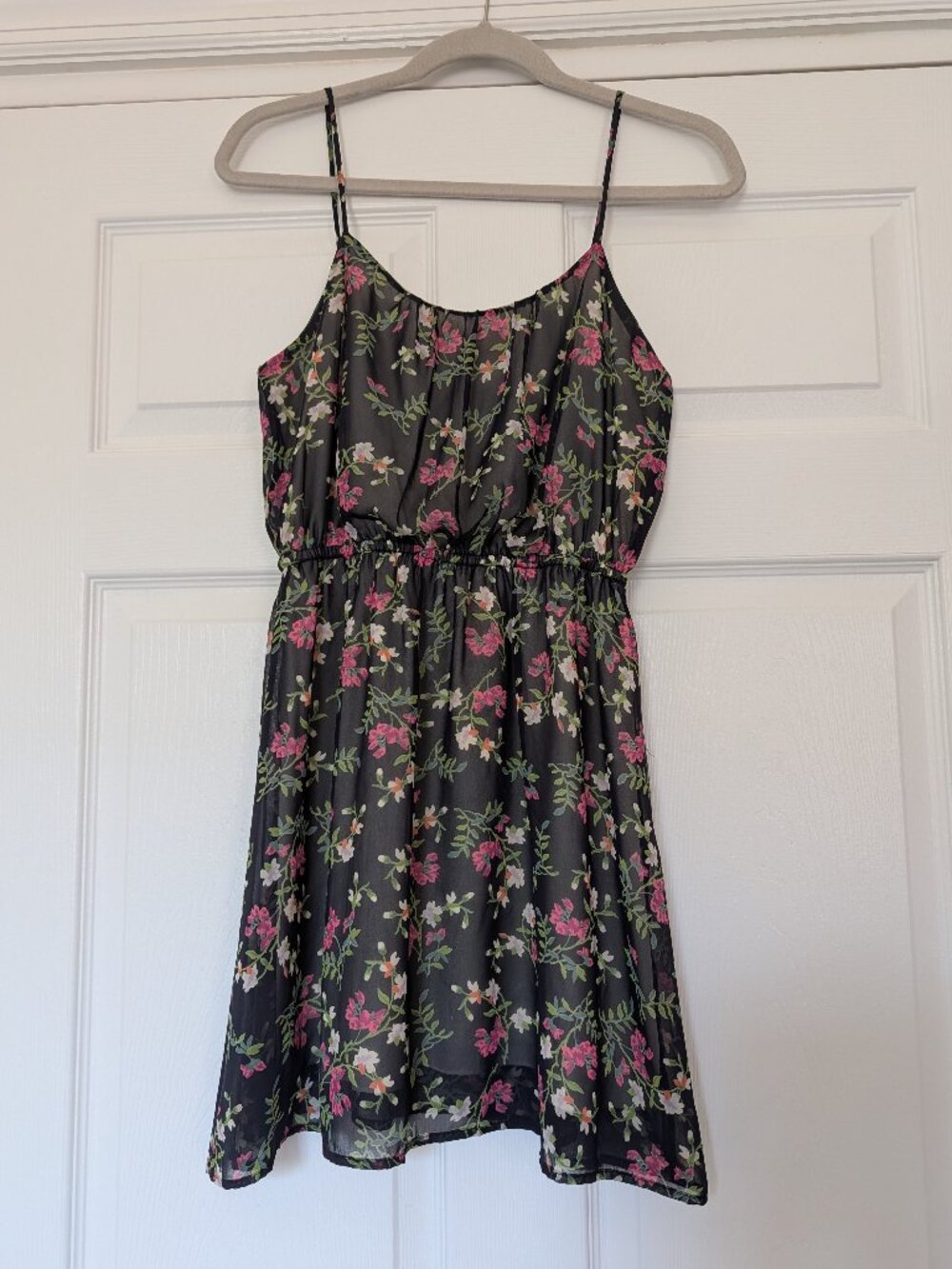 Irene's Story - Dark Blue Floral Mini Dress - Size Small